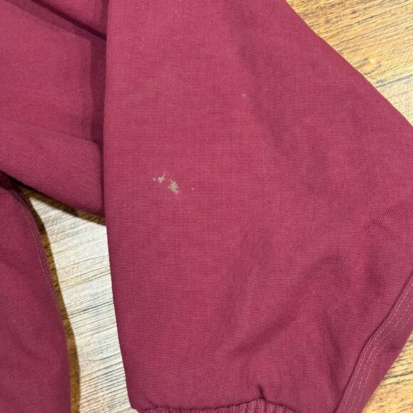 Vintage Carhartt Burgundy TAC J69 Active Canvas Hooded Full Zip Jacket Men's 2XL - Picture 6 of 11